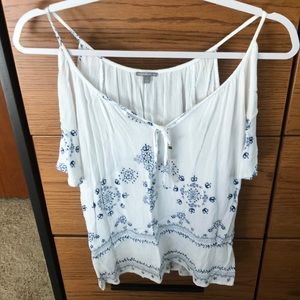 White w/ Blue detail Tank Top
